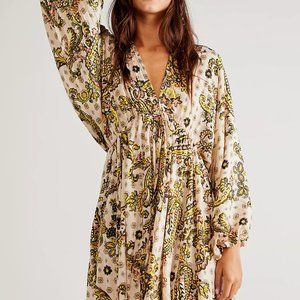 Printed Arzel Mini Dress in Tea Combo  by Free People